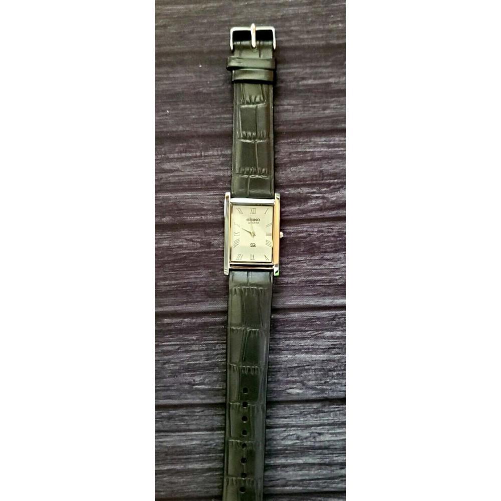 RARE NOS Seiko Men Tank Gorgeous‎ White Dial Dress Watch